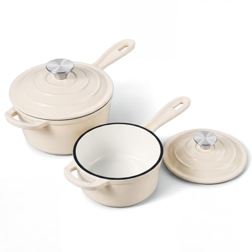 Enameled Cast Iron Saucepan Set (2 Count)