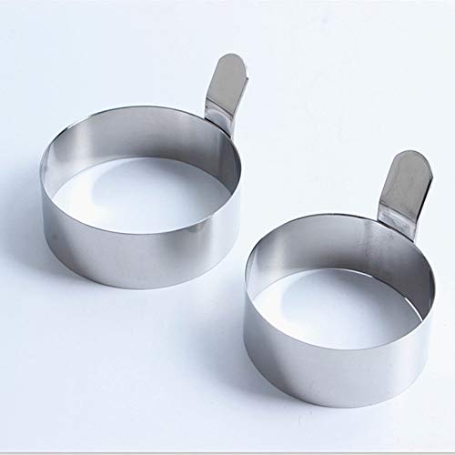 Egg Ring 3 Inch Stainless Steel Omelet Mold Pancake Ring Metal Kitchen Cooking Tool (3 Count)