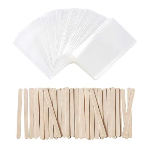 100 PCS Cake Popsicle Sticks and 200 PCS Cake Pop Bags Set