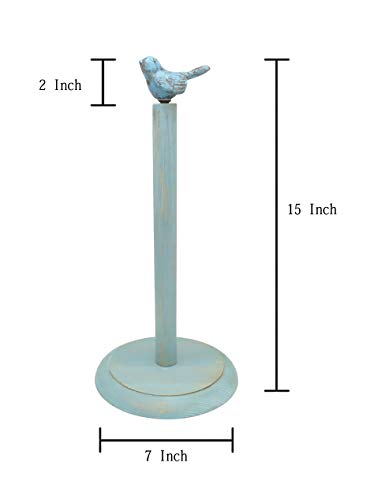 Bird Design Wood Paper Towel Holder Stand Up Paper Towel Holder