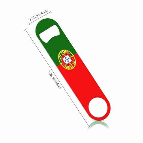 Portugal Flag Stainless Steel Bottle Opener Red Green Gold Europe Country Sign Patriotic Ensign Flat Beer Bottle Opener Keychain for Home Kitchen Bar Restaurant Party Birthday Gift