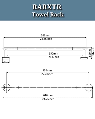 18 Inches Brushed Grey Towel Bar for Bathroom Kitchen Hand Towel Holder Dish Cloths Hanger SUS304 Stainless Steel RUSTPROOF Wall Mount