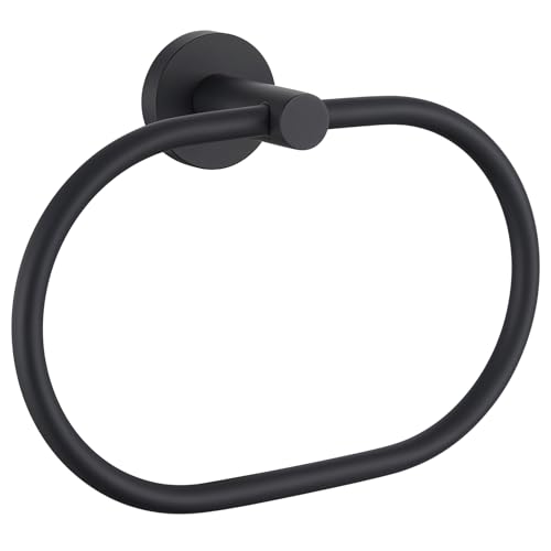 Matte Black Oval Towel Ring