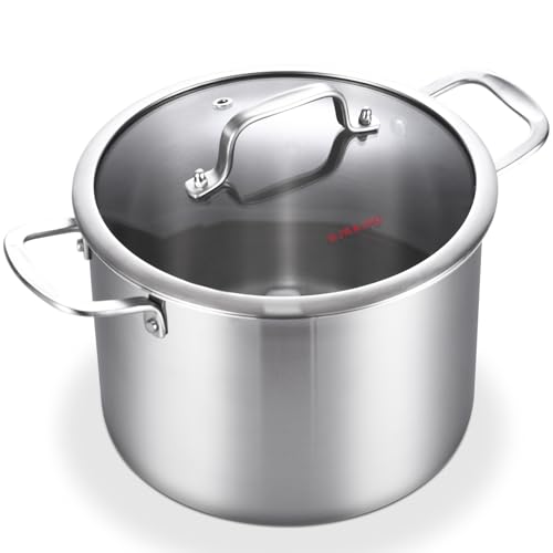 Tri ply Stainless Steel 6 Quart Heavy Duty Induction Stock Pot
