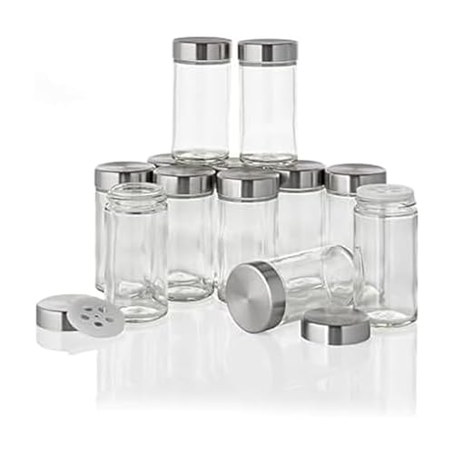 Clear Reusable 3 Oz Jars With Stainless Steel Shaker Lids