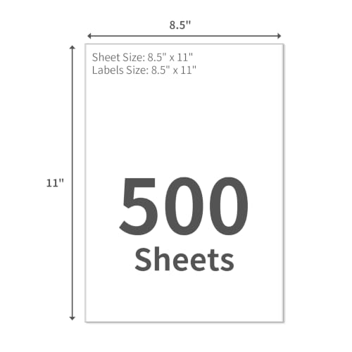 Full Sheet Shipping Labels (500 Count)