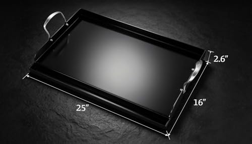 Updated 25" x 16" Cast Iron Griddle for Gas Grill
