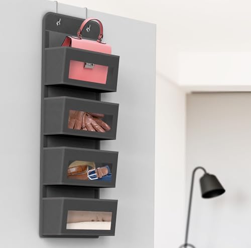 4 Clear Pocket Over Door Hanging Organizer