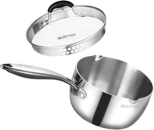 3.5 Quart Stainless Steel Saucepan with Pour Spout