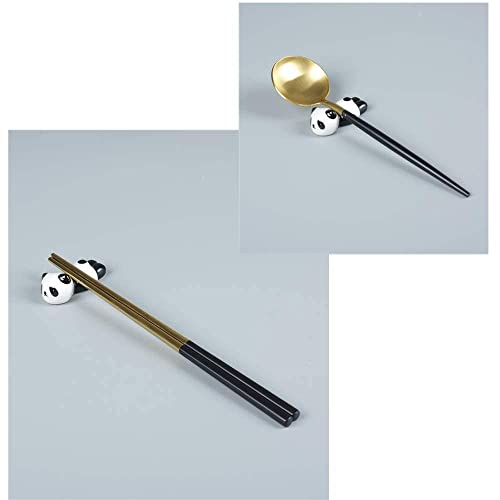 YEYILILINHONG 6PCS Cute Ceramic Panda Chopsticks Rest Rack Stand Holder for Chopsticks (6 Count)