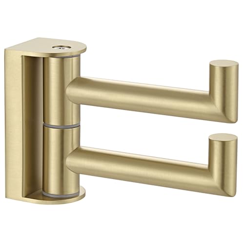 Brushed Gold Swivel Towel Hook with 2 Rotating Arms