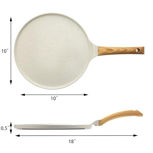 10 Inch Nonstick Crepe Pan Ceramic Coating Pancake Pan White