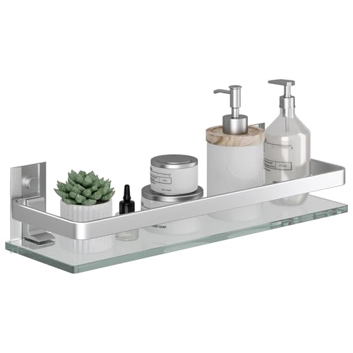 Clear Tempered Glass Wall Shelf