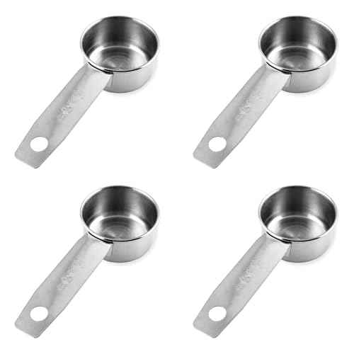 1 8 Cup Stainless Steel Measuring Cup (4 Count (1/8 Cup))