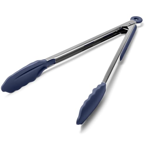 Kitchen Tongs with Silicone Tips for Cooking Serving