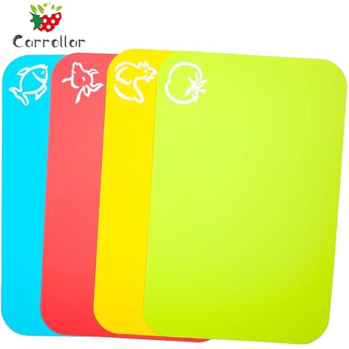 Small Flexible Plastic Cutting Board Mats (4 Count)