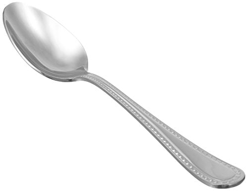 Stainless Steel Dishwasher Safe Dinner Spoons with Pearled Edge (12 Count)