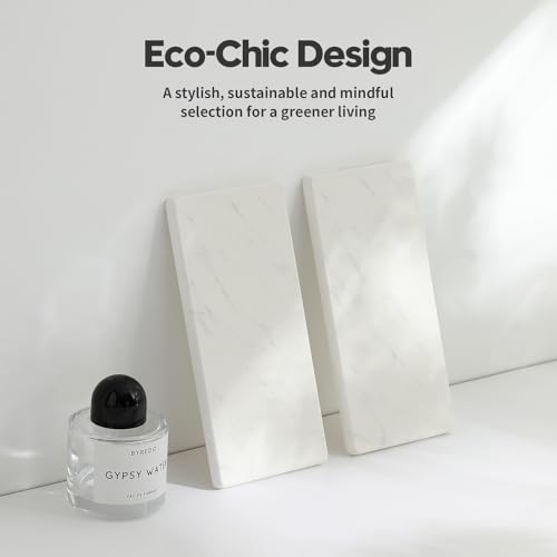 2PCS Diatomite Marble Stone Drying Mat for Kitchen Counter (2 Count)