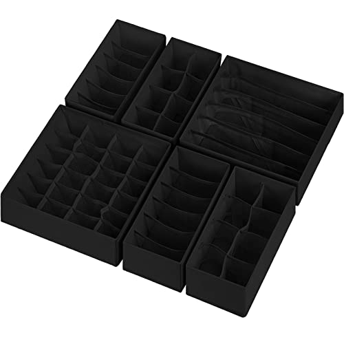 6 Pack Sock Underwear Drawer Organizer Dividers (6 Count)