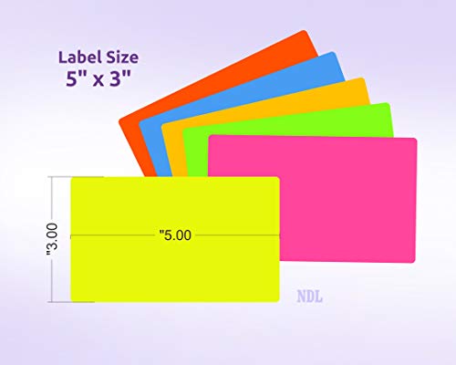 3 X 5 Rectangle Inventory Color Coding Sticker Labels (500 Count)
