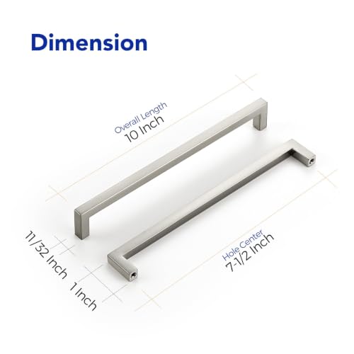 Brushed Nickel Cabinet Handles Cabinet Pulls 7 (10 Count)