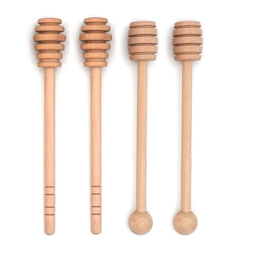 4PCS 6 inch Honey Dipper Sticks Honey Spoon