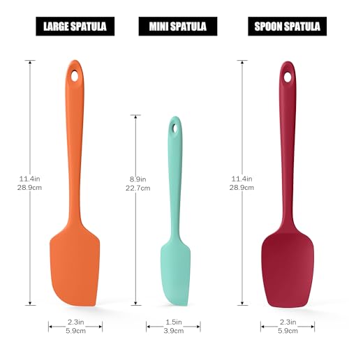 600°F Heat Resistant Silicone Spatula Scrapers (3 Count)