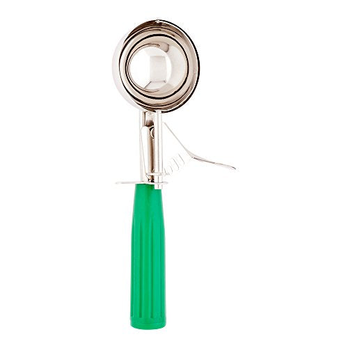 Bundle: 2.75/3.25/3.75 oz Portion Control Ice Cream Scoops, Trigger Release Dishers (Blue, Green, Ivory Handles) for Cookie Dough, Baking, Cupcake Batter