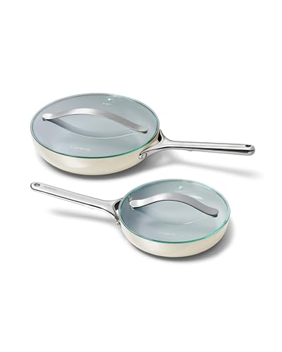 Ceramic Fry Pan Duo with Glass Lids (2 Count)