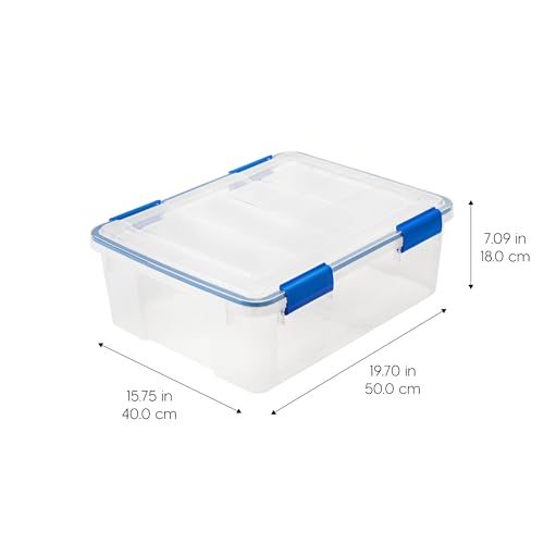 3 Pack 26.5 Qt Storage Bins with Gasket Lids (3 Count)