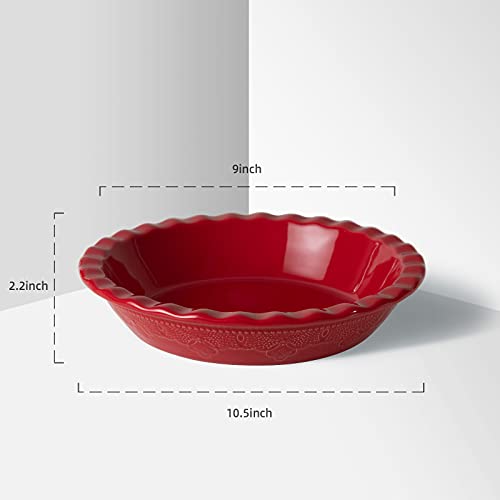 Pie Pan 9 Inch Ceramic Pie Dish (2 Count)