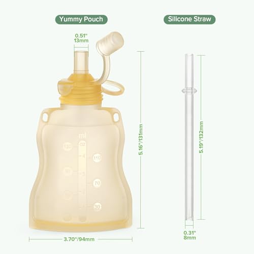 Refillable Silicone Baby Food Pouch (4 Count)
