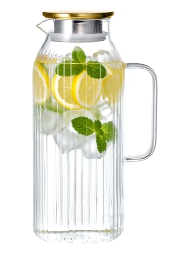 2.1 Liter 71oz Square Glass Pitcher with Lid