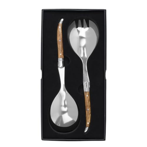 Laguiole 2 Piece Olive Wood Salad Server Set