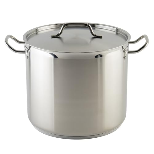 Silver 20 qt Stainless Steel Stock Pot with Cover