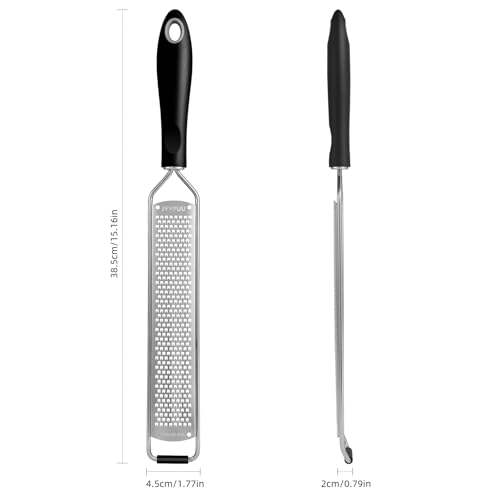 Lemon Zester and Cheese Grater with Protective Cover and Cleaning Brush