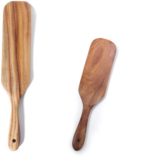 Spurtle Set Natural Acacia Wooden Kitchen Utensils Set of 2 (2 Count)