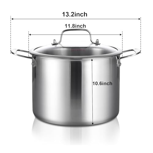 Tri ply Stainless Steel 20 Quart Heavy Duty Induction Stock Pot