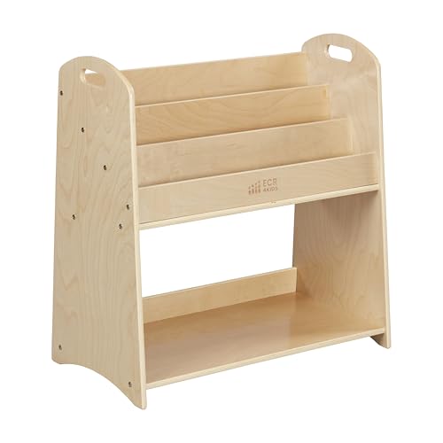 3 Shelf Floor Book Display with Handles and Storage