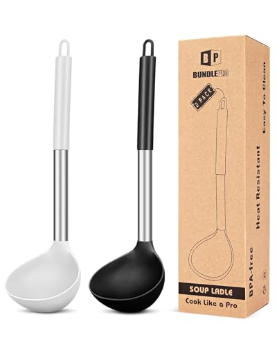Silicone Soup Ladle Spoon Kitchen Utensils (2 Count)