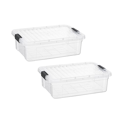 7.4 Quart Clear Plastic Storage Bin with Lid (2 Count)