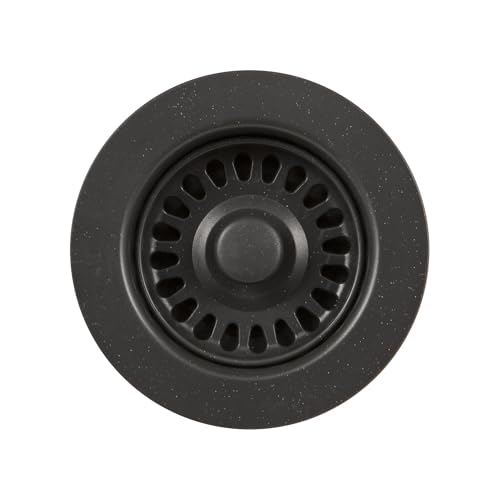 190-9265 - 3-1/2 Inch Matte Black Kitchen Sink Basket Strainer, Durable Food Catcher Stopper for Metal Kitchen Sink, Ideal for Filtering Waste and Preventing Clogs