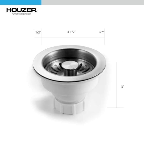 190-9400 - 3-1/2 Inch Stainless Steel Pop-Up Kitchen Sink Basket Strainer, Durable Food Catcher Stopper for Metal Kitchen Sink, Ideal for Filtering Waste and Preventing Clogs