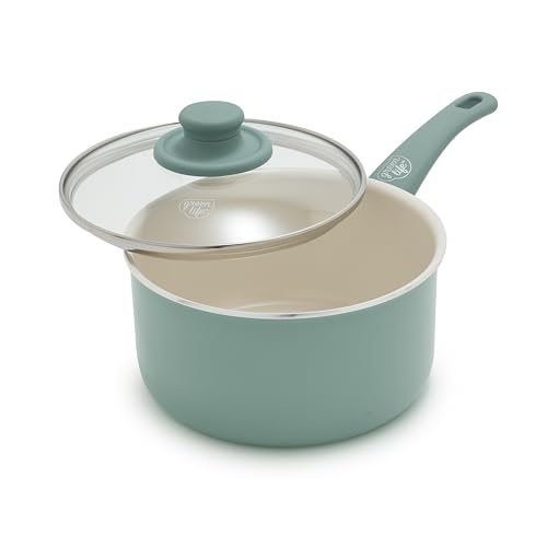 2.5QT Ceramic Nonstick Saucepan with Glass Lid