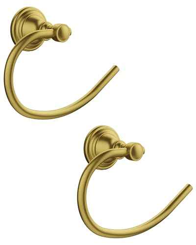 Gold Towel Ring Wall Mounted for Bathroom (2 Count)