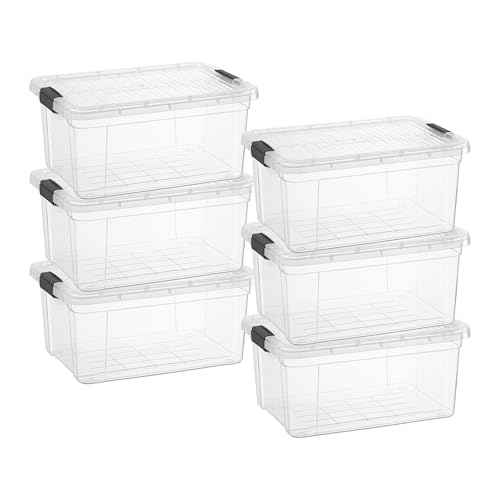11 Quart Clear Plastic Storage Boxes with Lids (6 Count)