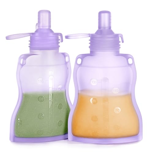 Silicone Yummy Pouch Reusable Baby Food Pouch (2 Count)