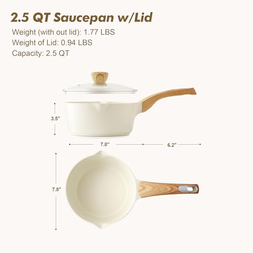 Ceramic Nonstick Sauce Pan with Lid