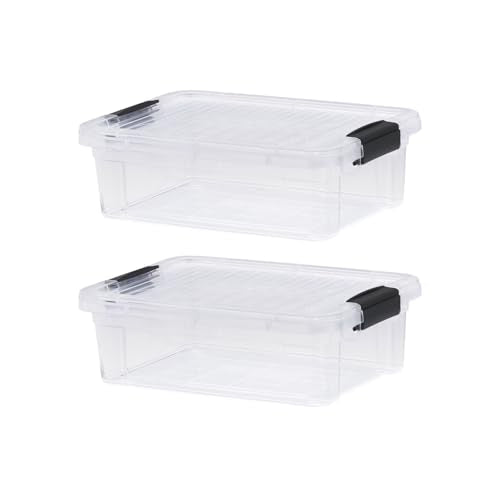 4.5 Quart Clear Plastic Storage Containers with Lids (2 Count)