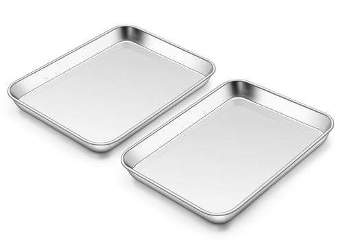 10x8 Inches Small Stainless Steel Baking Sheet Set of 2 (2 Count)
